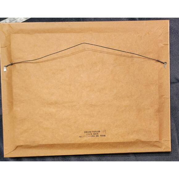 Native American Real Arrow Head and Matted Painting Framed Flower Bowls - Picture 7 of 7